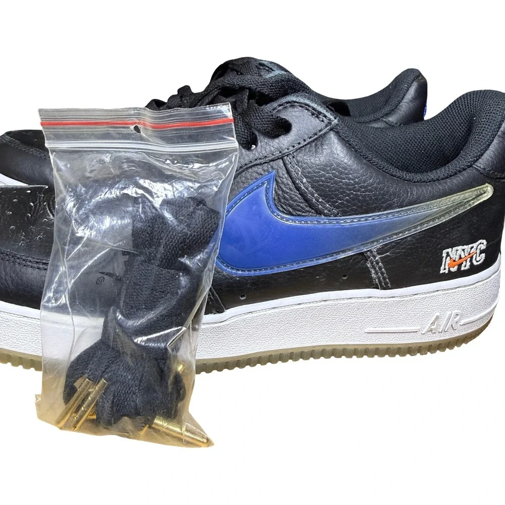 Kith Nike Air Force 1 Low NYC Away Black Blue Orange CZ7928-001 Mens Size 10